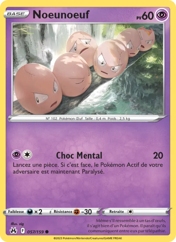 Noeunoeuf 57/159 — EB12.5 – Zénith Suprême — Carte Pokémon française