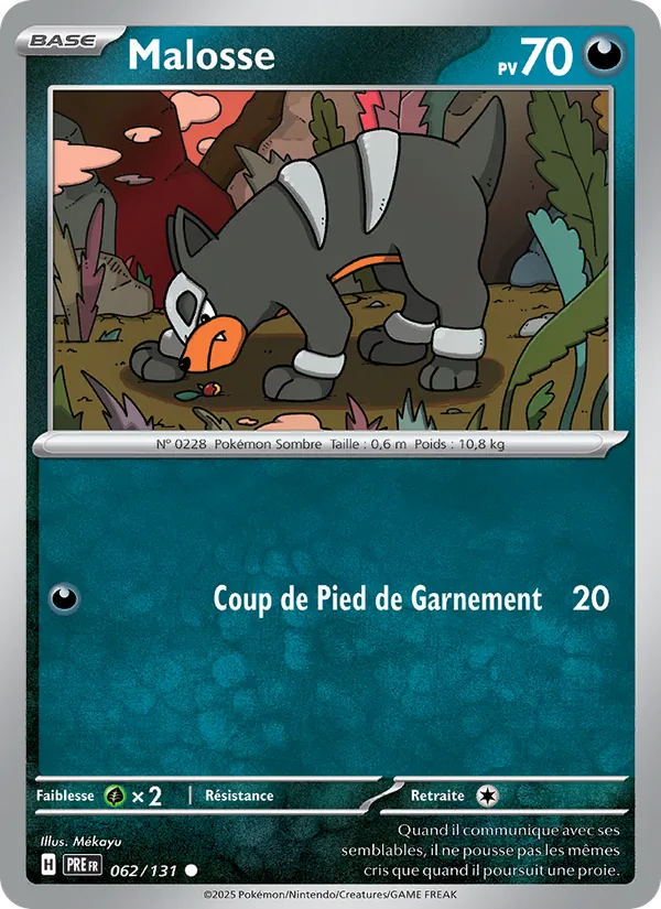 Malosse 62/131 — EV08.5 – Évolutions Prismatiques — Carte Pokémon française