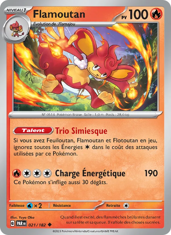 Flamoutan 21/182 — EV04 – Faille Paradoxe — Carte Pokémon française