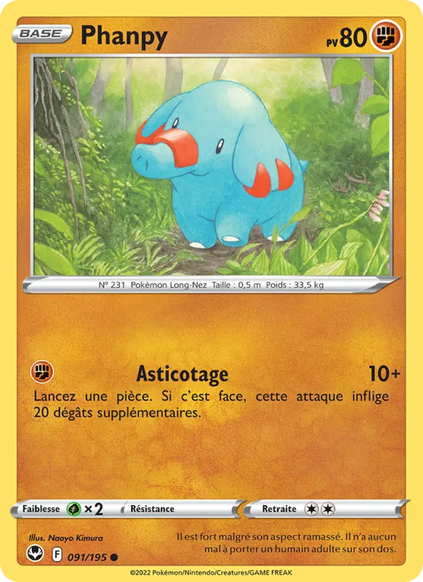 Phanpy 91/195 — EB12 – Tempête Argentée — Carte Pokémon française