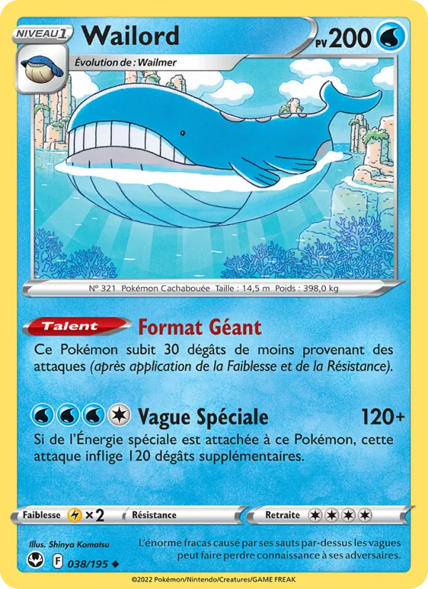 Wailord 38/195 — EB12 – Tempête Argentée — Carte Pokémon française