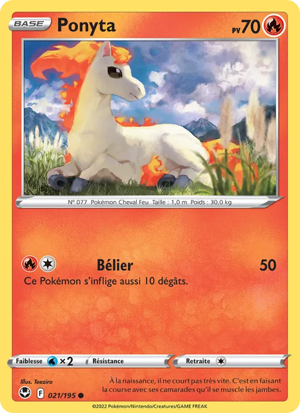 Ponyta 21/195 — EB12 – Tempête Argentée — Carte Pokémon française