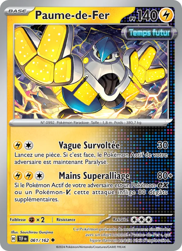 Paume-de-Fer 61/162 — EV05 – Forces Temporelles — Carte Pokémon française