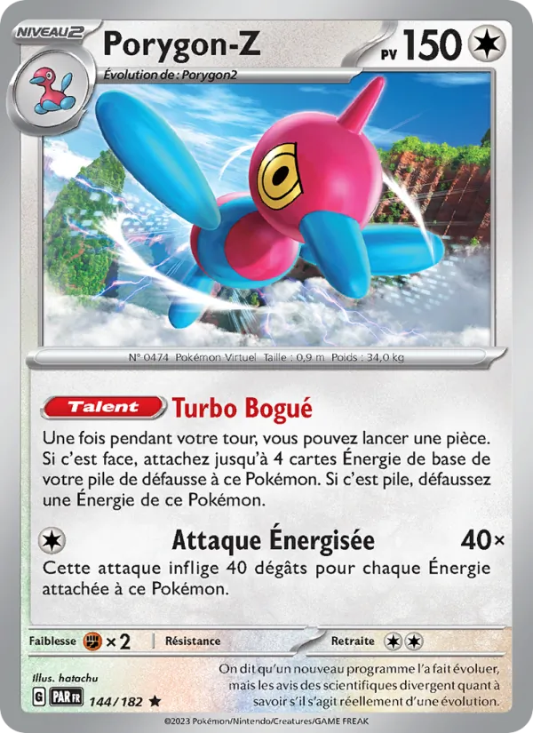 Porygon-Z 144/182 — EV04 – Faille Paradoxe — Carte Pokémon française
