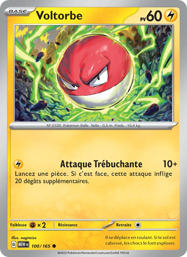 Voltorbe 100/165 — EV03.5 — 151 — Carte Pokémon française