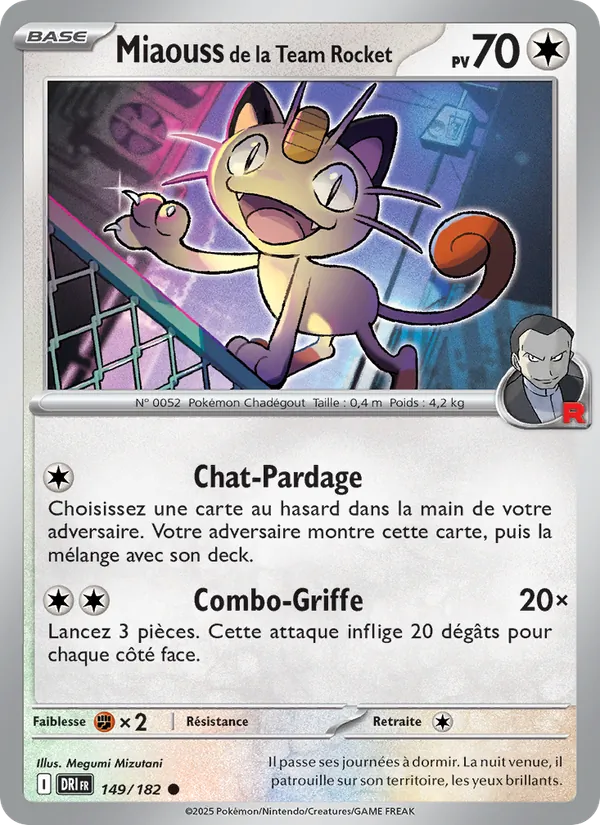 Miaouss de la Team Rocket 149/182 — EV10 – Rivalités Destinées — Carte Pokémon française