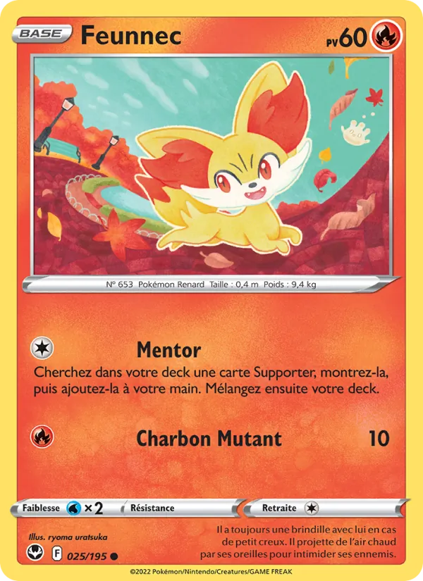Feunnec 25/195 — EB12 – Tempête Argentée — Carte Pokémon française