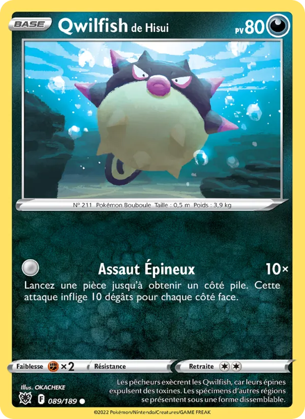 Qwilfish de Hisui 89/189 — EB10 – Astres Radieux — Carte Pokémon française
