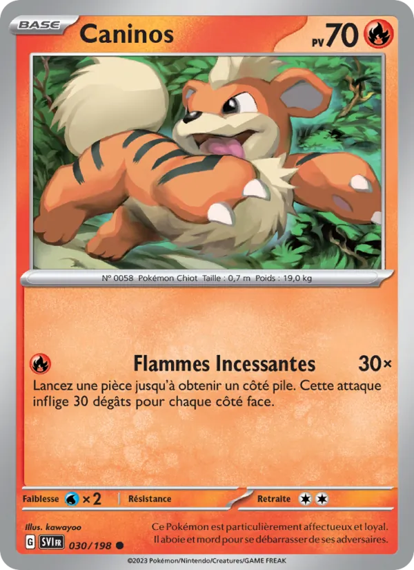 Caninos 30/198 — EV01 – Écarlate et Violet — Carte Pokémon française