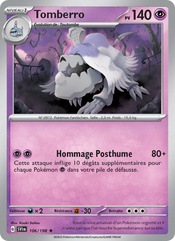 Tomberro 106/198 — EV01 – Écarlate et Violet — Carte Pokémon française