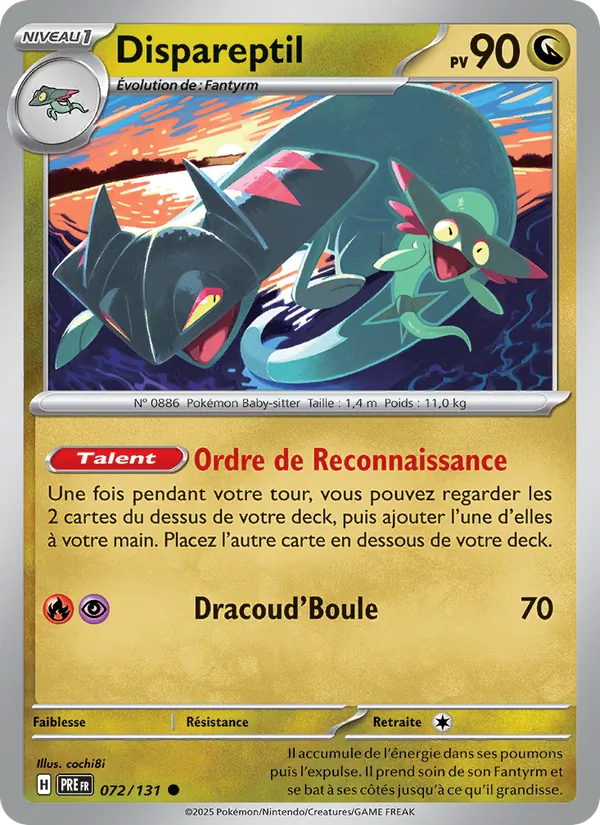 Dispareptil 72/131 — EV08.5 – Évolutions Prismatiques — Carte Pokémon française