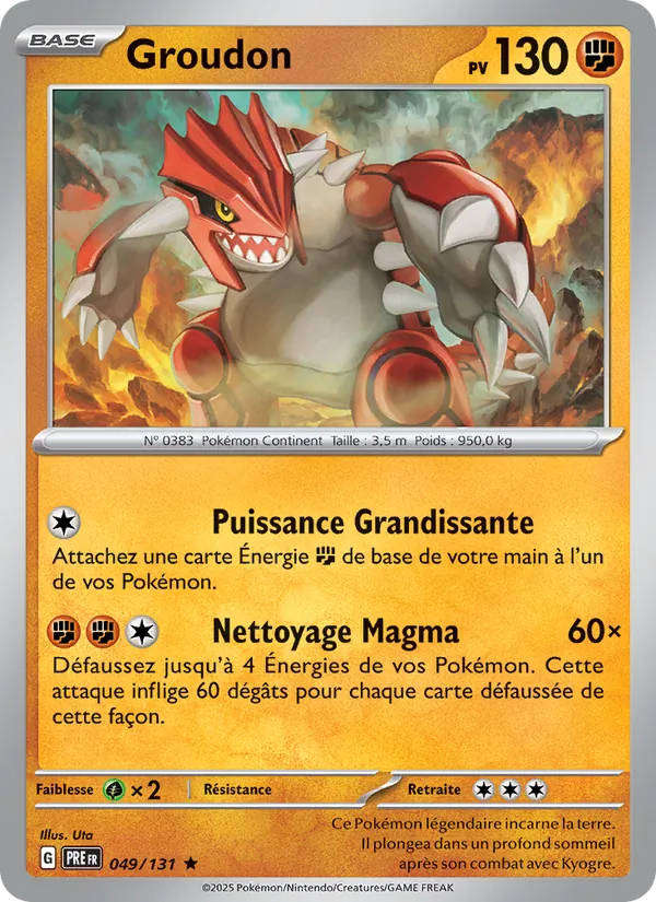 Groudon 49/131 — EV08.5 – Évolutions Prismatiques — Carte Pokémon française