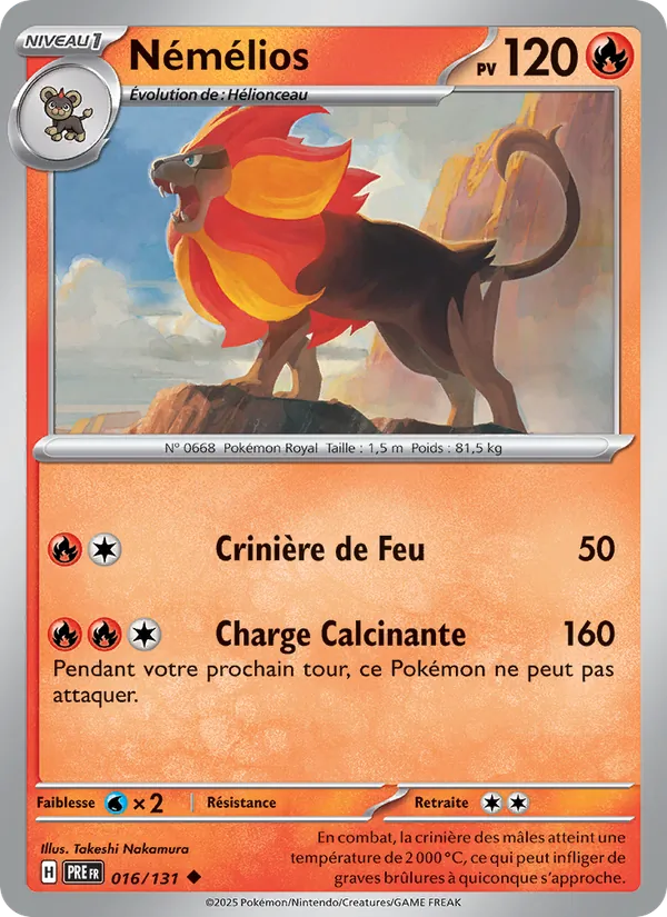 Némélios 16/131 — EV08.5 – Évolutions Prismatiques — Carte Pokémon française