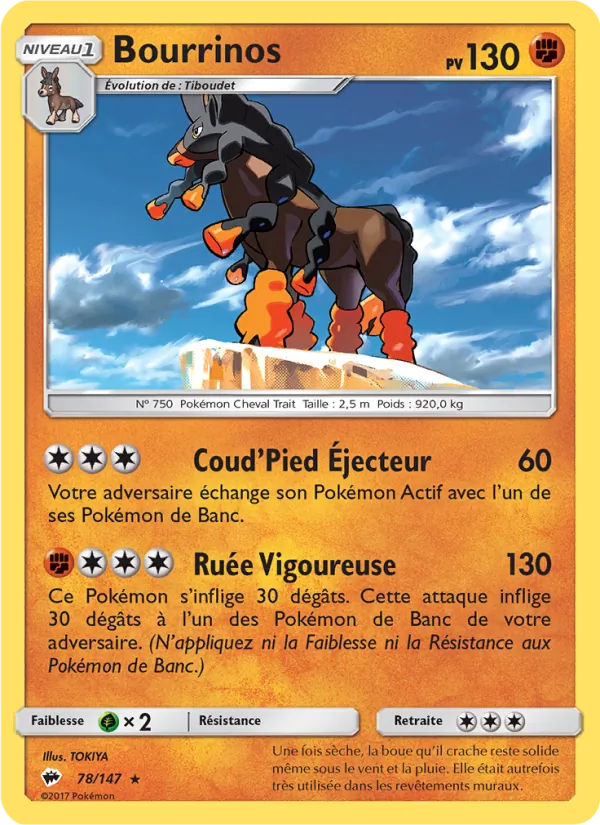 Bourrinos 78/147 — SL3 – Ombres Ardentes — Carte Pokémon française