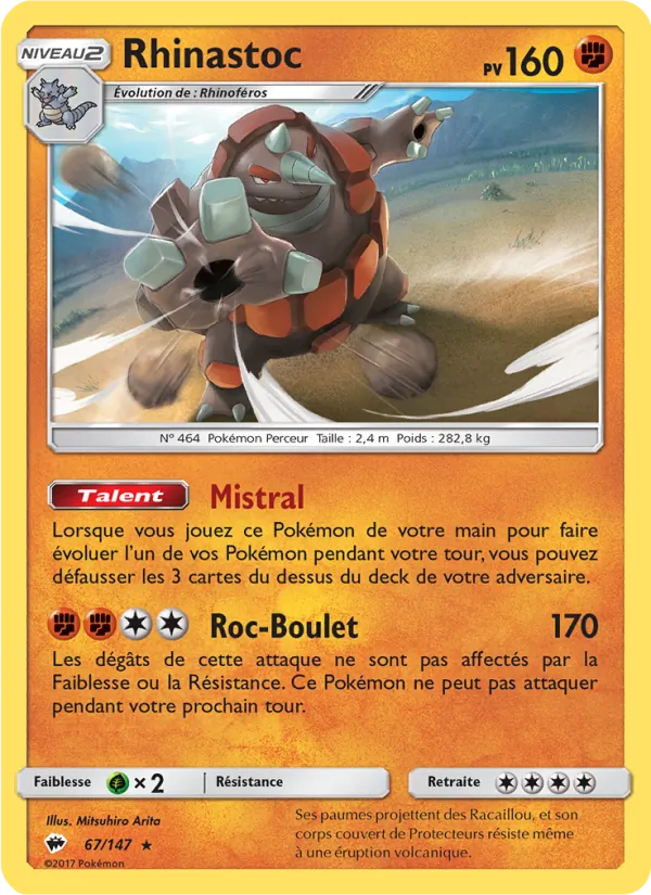 Rhinastoc 67/147 — SL3 – Ombres Ardentes — Carte Pokémon française