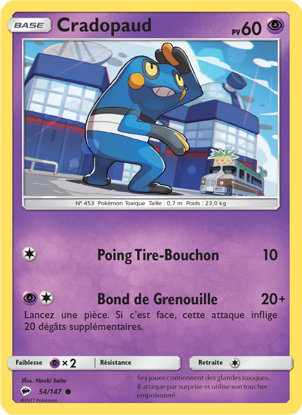 Cradopaud 54/147 — SL3 – Ombres Ardentes — Carte Pokémon française