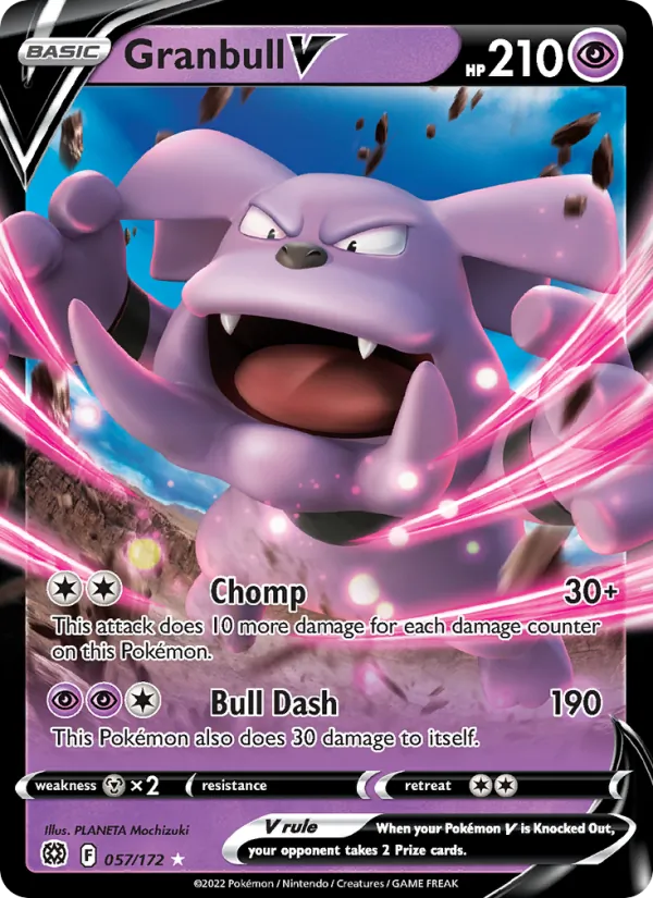 Granbull V 57/172 — SWSH9 – Brilliant Stars — Carte Pokémon anglaise