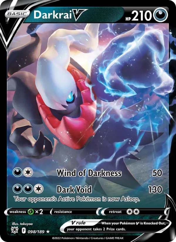 Darkrai V 98/189 — SWSH10 – Astral Radiance — Carte Pokémon anglaise