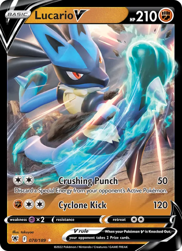 Lucario V 78/189 — SWSH10 – Astral Radiance — Carte Pokémon anglaise