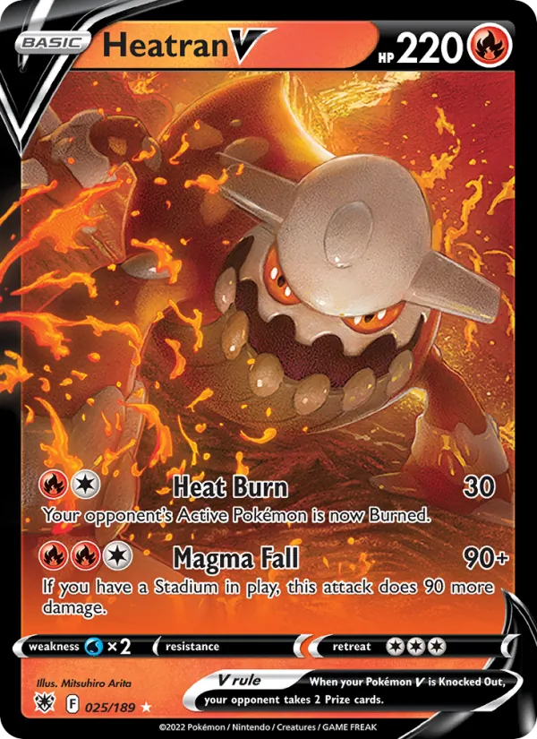 Heatran V 25/189 — SWSH10 – Astral Radiance — Carte Pokémon anglaise