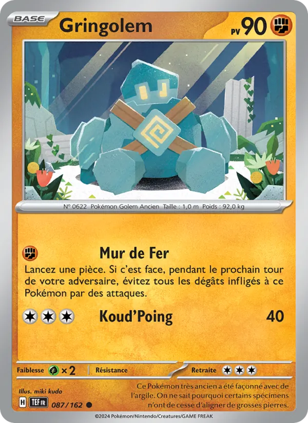 Gringolem 87/162 — EV05 – Forces Temporelles — Carte Pokémon française
