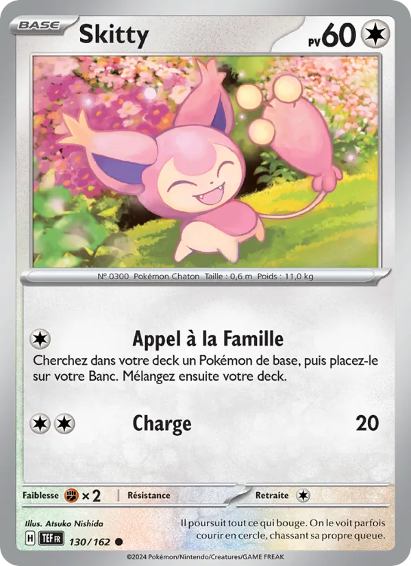 Skitty 130/162 — EV05 – Forces Temporelles — Carte Pokémon française