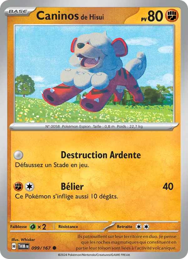 Caninos de Hisui 99/167 — EV06 – Mascarade Crépusculaire — Carte Pokémon française