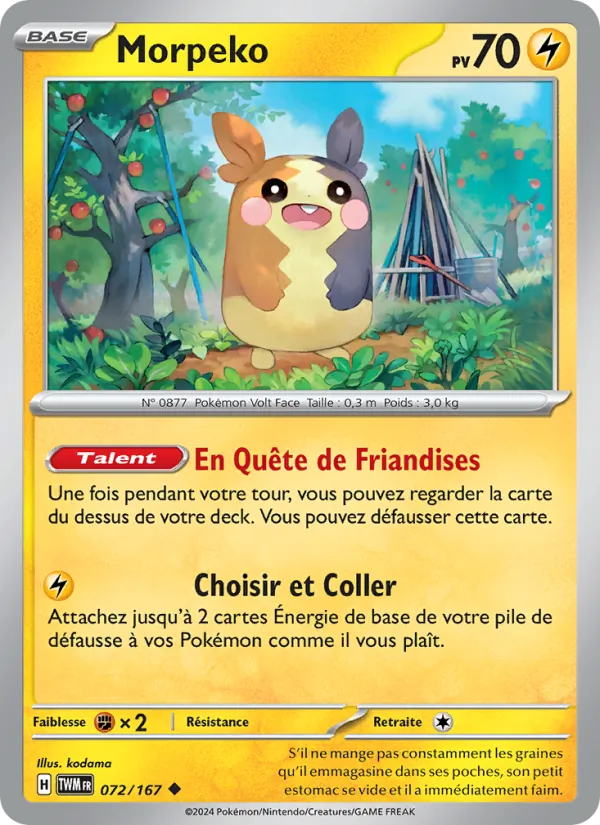 Morpeko 72/167 — EV06 – Mascarade Crépusculaire — Carte Pokémon française