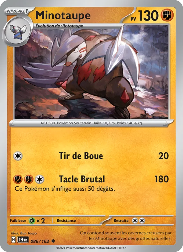 Minotaupe 86/162 — EV05 – Forces Temporelles — Carte Pokémon française