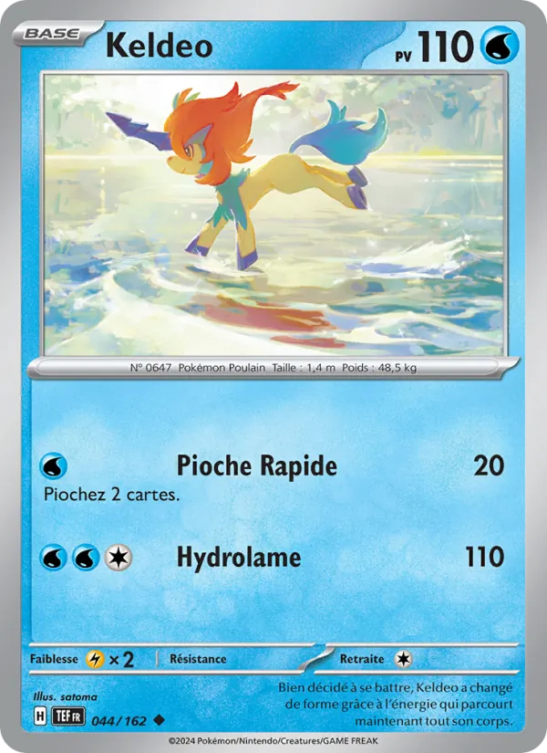 Keldeo 44/162 — EV05 – Forces Temporelles — Carte Pokémon française