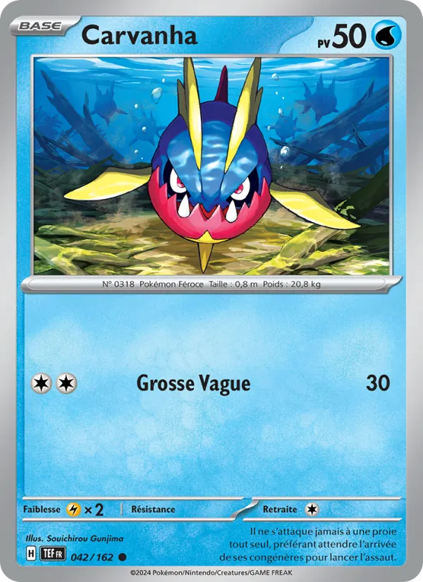 Carvanha 42/162 — EV05 – Forces Temporelles — Carte Pokémon française