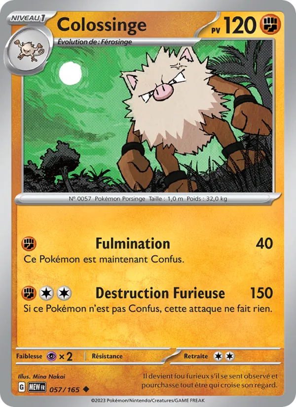 Colossinge 57/165 — EV03.5 — 151 — Carte Pokémon française