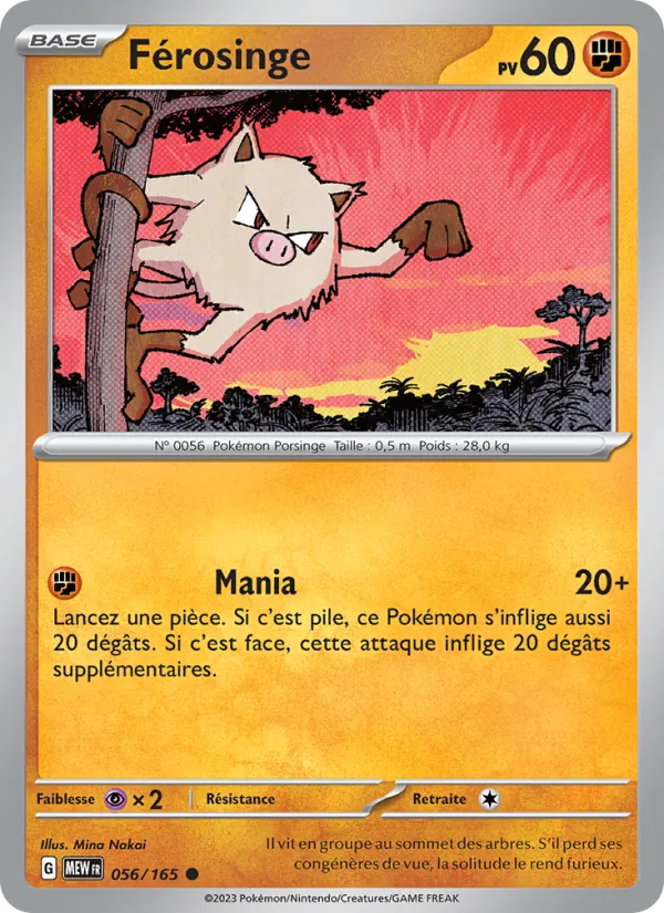 Férosinge 56/165 — EV03.5 — 151 — Carte Pokémon française