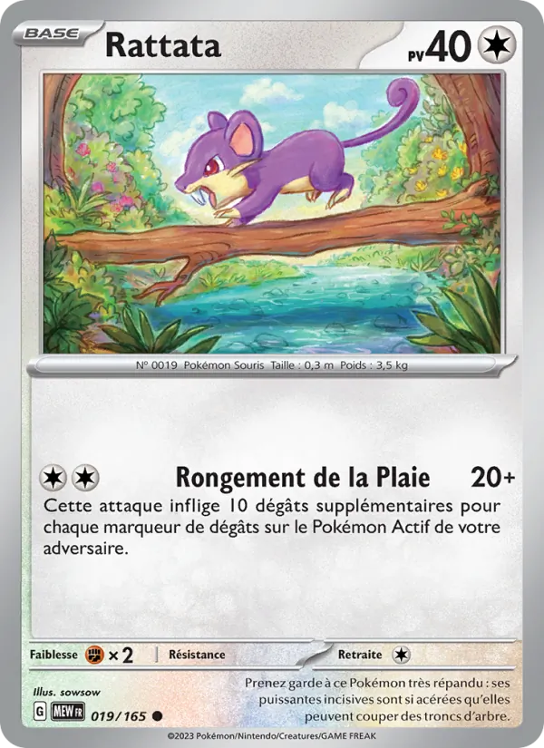 Rattata 19/165 — EV03.5 — 151 — Carte Pokémon française