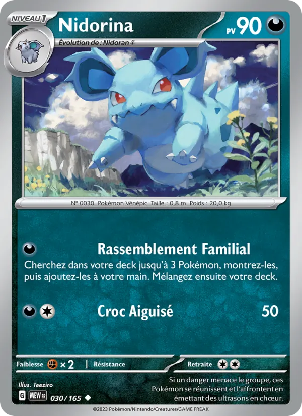 Nidorina 30/165 — EV03.5 — 151 — Carte Pokémon française