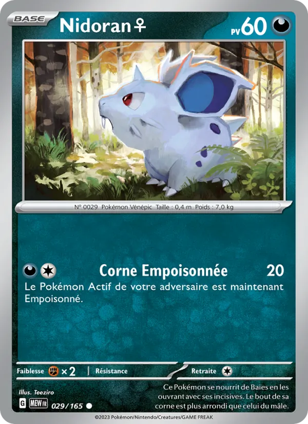 Nidoran♀ 29/165 — EV03.5 — 151 — Carte Pokémon française