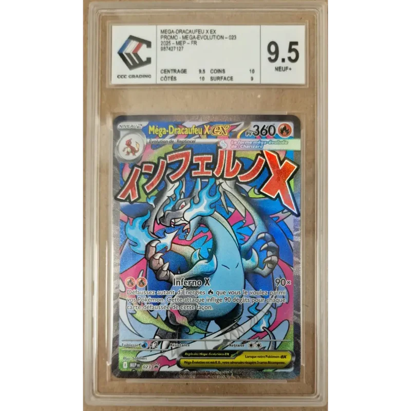 Carte Pokémon Méga-Dracaufeu X ex 023 – Promo Méga-Évolution – FR – CCC 9.5 Neuf+