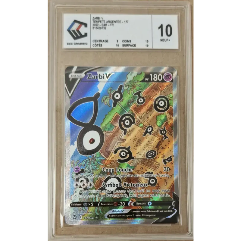 Zarbi V 177/195 – Tempête Argentée SIT 177 – Carte Pokémon Française Gradée CCC 10