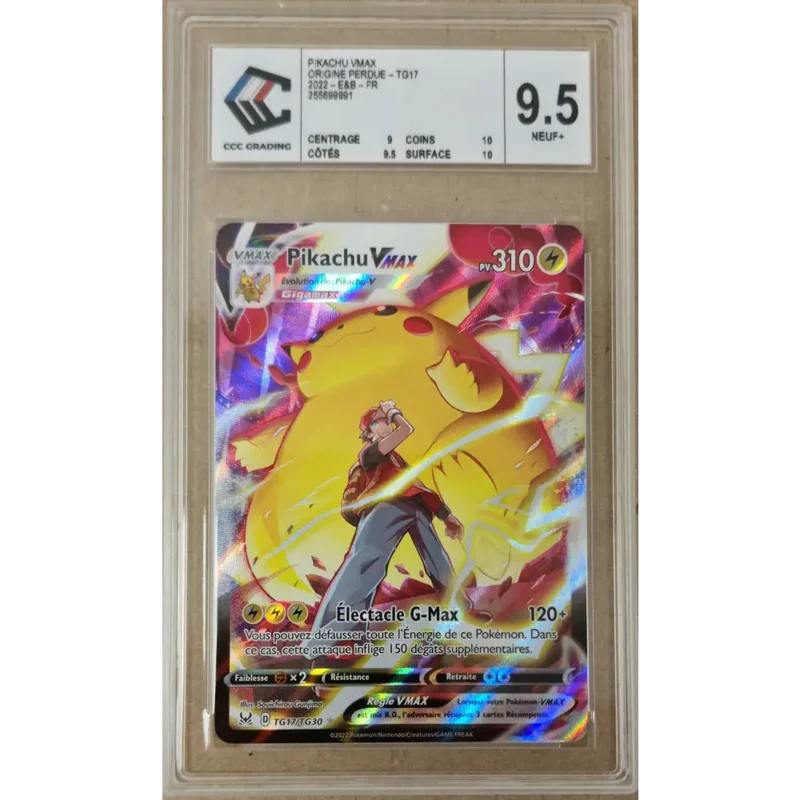 Pikachu VMAX TG17 – Origine Perdue LOR TG17 – Carte Pokémon Française Gradée CCC 9.5