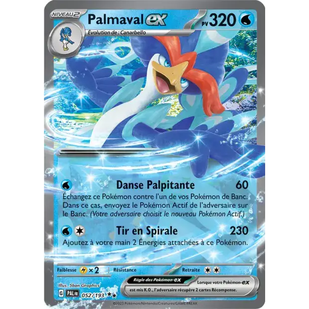 Carte Pokémon Palmaval ex 052/193 – EV Évolutions à Paldea (Paldea Evolved)