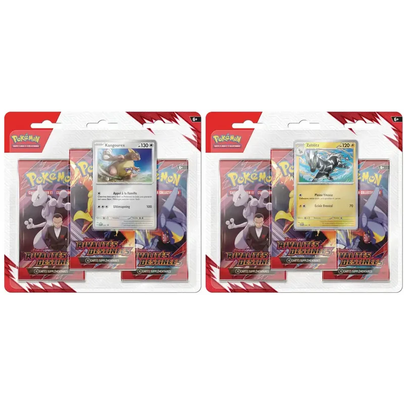 Pokémon JCC - Écarlate et Violet EV10 : Rivalités Destinées - Pack Blister 3 Boosters + Carte Promo - FR