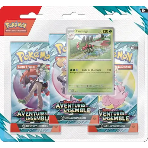 Tripack Pokémon EV09 – Aventures Ensemble – Baggaïd ou Yanmega (FR)