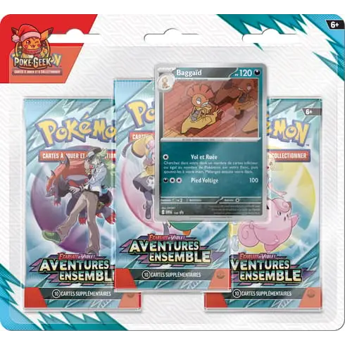 Tripack Pokémon EV09 – Aventures Ensemble – Baggaïd ou Yanmega (FR)