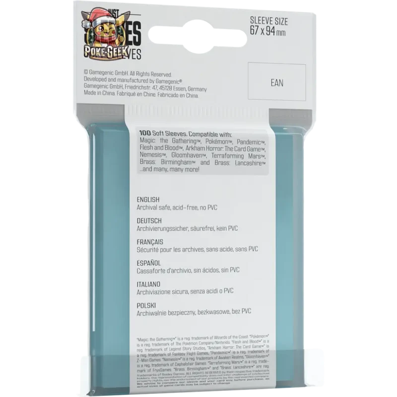 Gamegenic Just Sleeves – 100 Protège-cartes Souples – Format Standard TCG