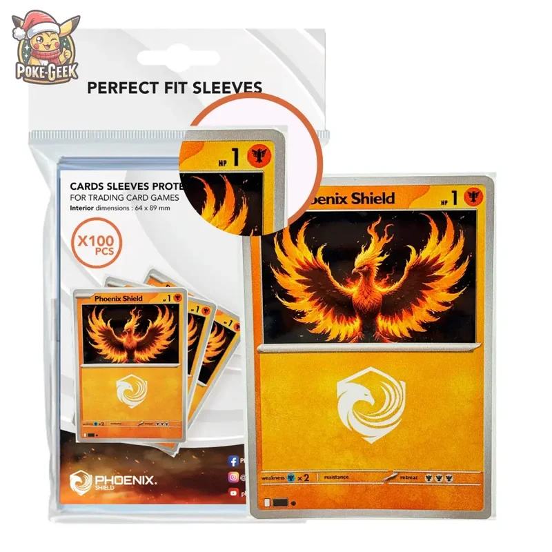 Phoenix Shield – 100 Sleeves Perfect Fit – 64x89mm