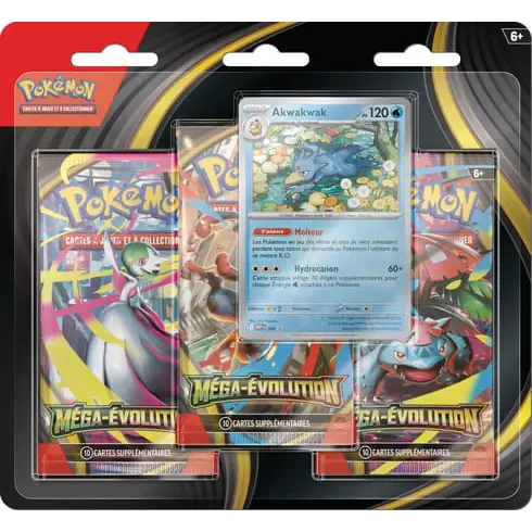 Pokémon – Tripack Méga Évolution – ME01 – Akwakwak ou Psykokwak (FR)