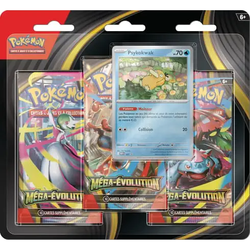 Pokémon – Tripack Méga Évolution – ME01 – Akwakwak ou Psykokwak (FR)