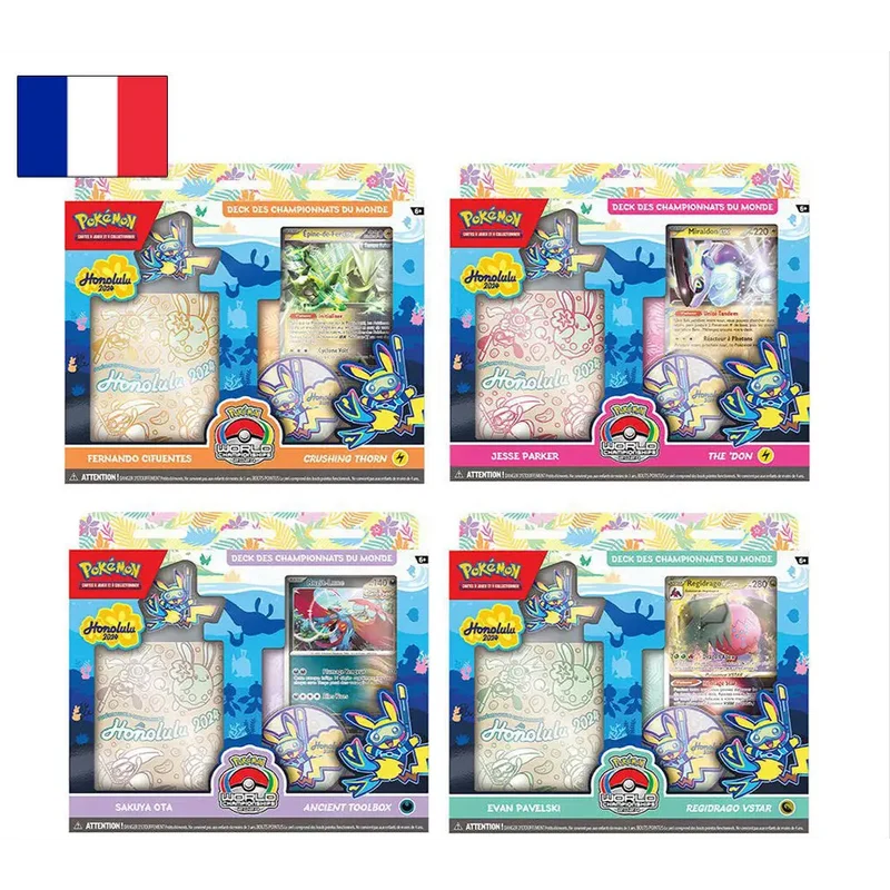 Pokémon - Lot de 4 Decks des Championnats du Monde : Honolulu 2024 (FR)