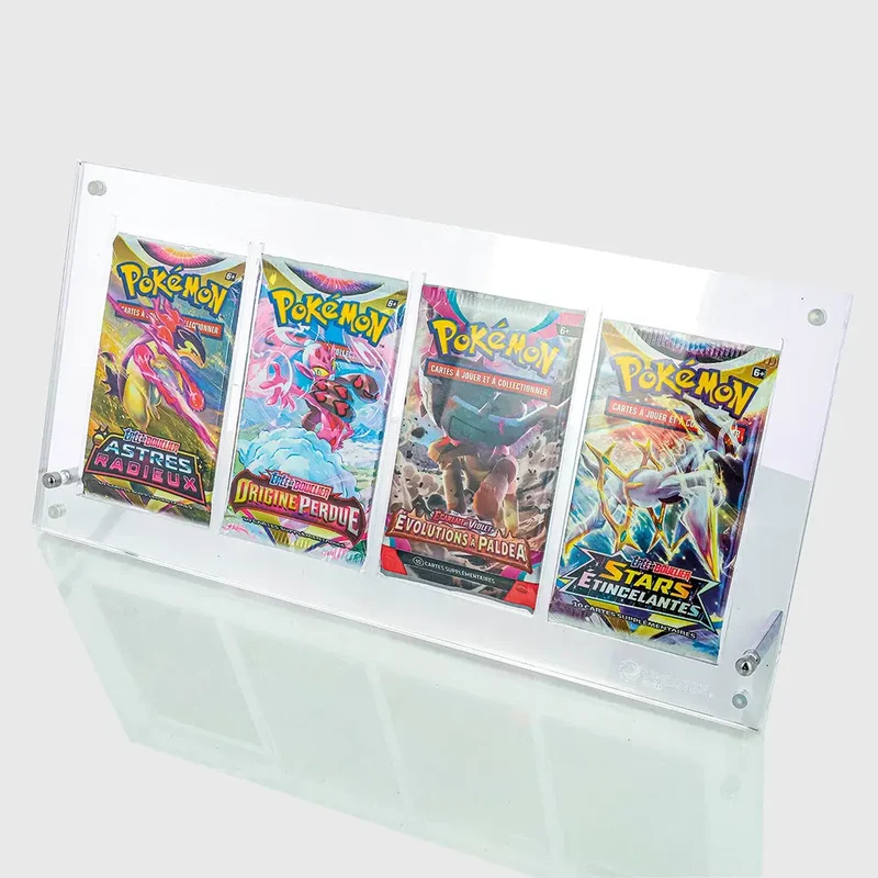 Phoenix Shield – Présentoir Acrylique 4-Slots – Boosters Pokémon
