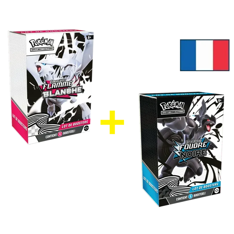 Bundle Pokémon EV10.5 – 1 Flamme Blanche et 1 Foudre Noire [FR]